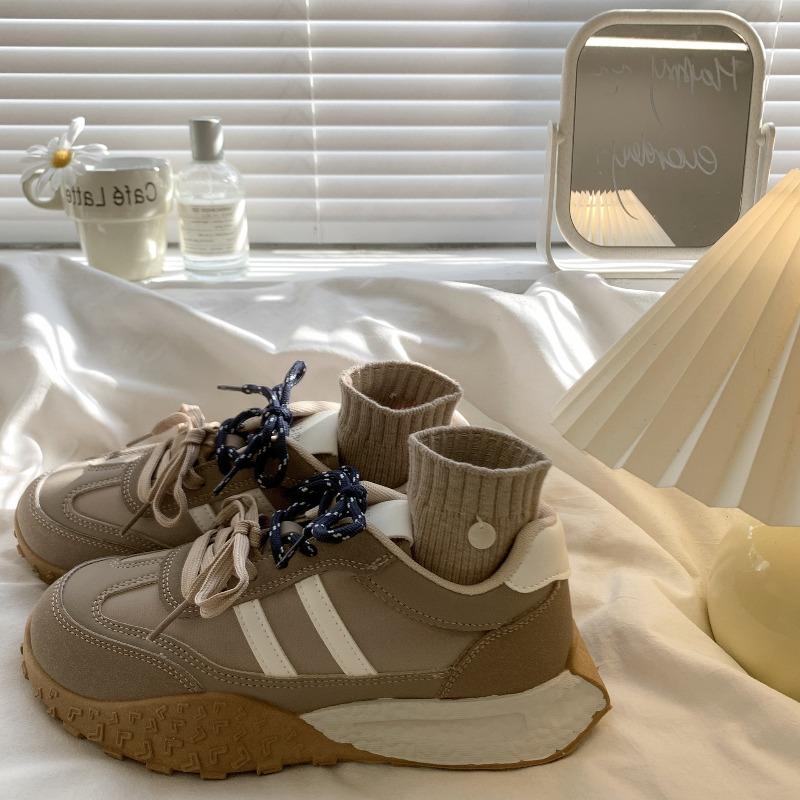Muffin platform sports casual shoes women s autumn new retro versatile height-increasing dad shoes 35 хаки