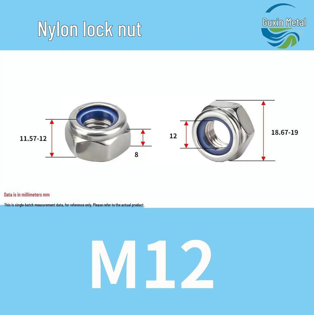 Stainless Steel Self-locking Nylon Lock Nut DIN985, M3-M30, Anti-slip/loosening.