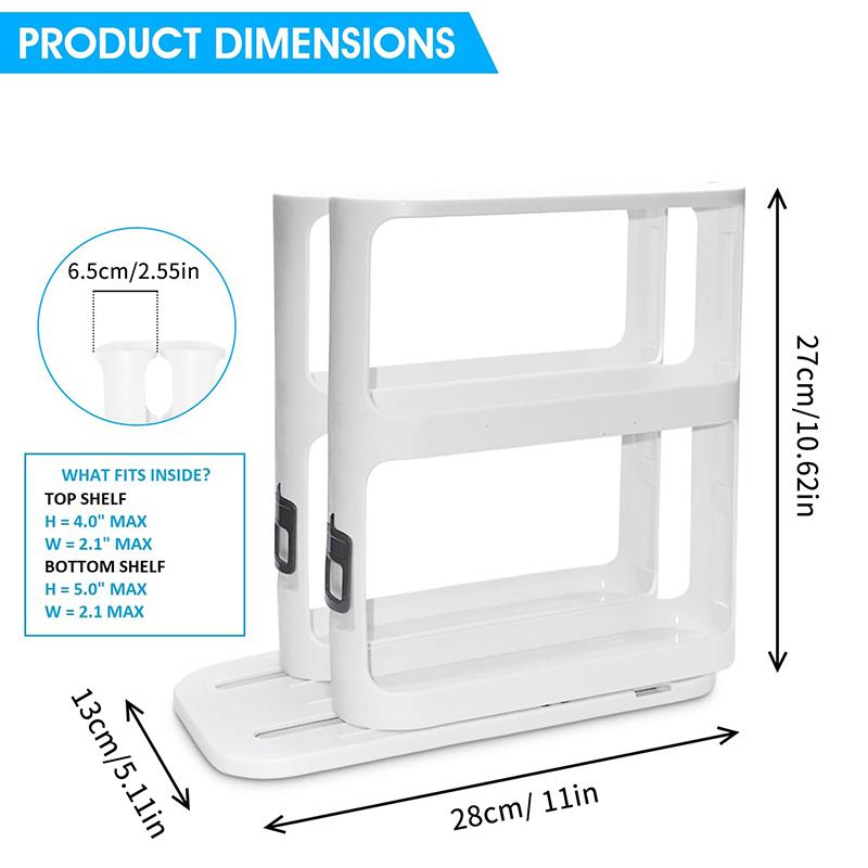Premium Sliding Spice Rack Organizer For Cabinet,Effortless Access, Modular Design, Non-Skid Base