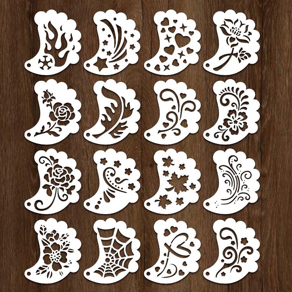 

Multiple Pattern Face Paint Templates Reusable DIY Makeup Tools Body Art Paint Stencils Painting 16Pcs