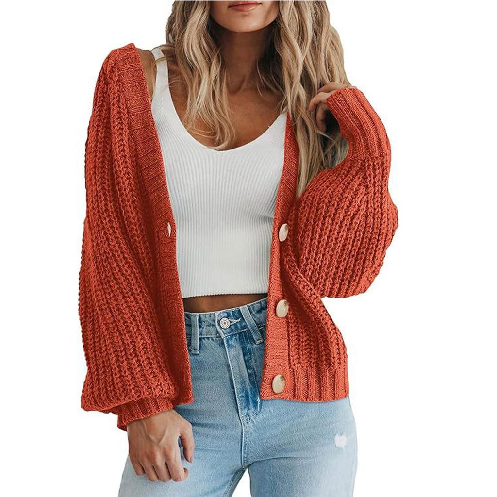 Women's Chunky Knit Cardigan Sweaters Trendy Casual Long Sleeve Open Front Button Down Knitted Outerwear Coats