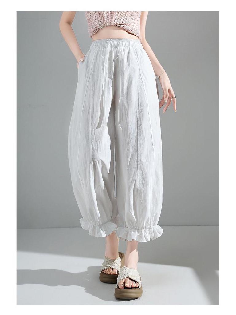Women's Summer 2026 Lightweight Wide-Leg Lantern Pants