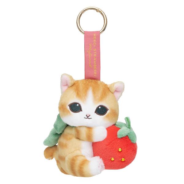 mofusand Cat Plush doll Keychain MERCI STRAWBERRY Red Japan