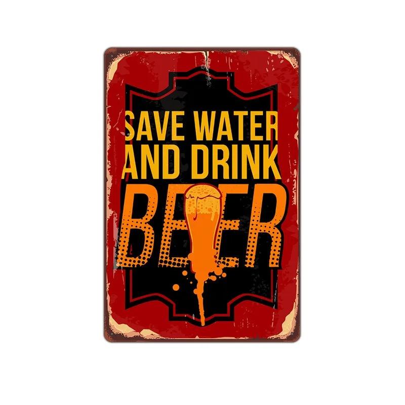 Metal Tin Sign Poster Beer Tin Sign Metal Plaque Poster for Bar Club Wall Decor Retro Home Bedroom Vintage Wall Plate Pendant
