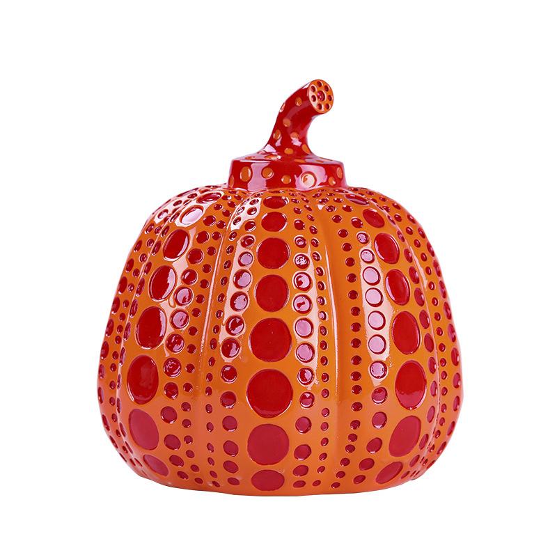 Vlnovitý bod Dýně Kusama Yayoi Ozdoby Moderní socha Tečkované umění Domácí kancelářská dekorace Kancelářské umění Svatba Vánoce
