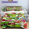 3Pcs Grinch Christmas Collage Bedding Set Quilt Cover Pillowcase Home Christmas Xmas Halloween Gift 1 Duvet Cover 2 Pillowcase S921577