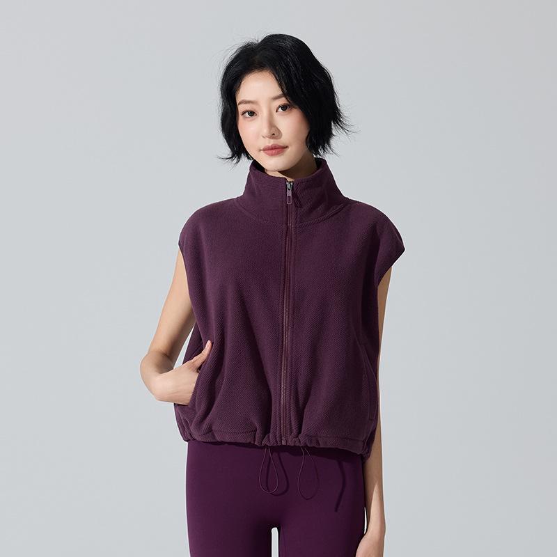 Women's Winter Slim Fit Zipper Vest - Warm, Sleeveless, Plus Velvet, Casual/Active Outerwear