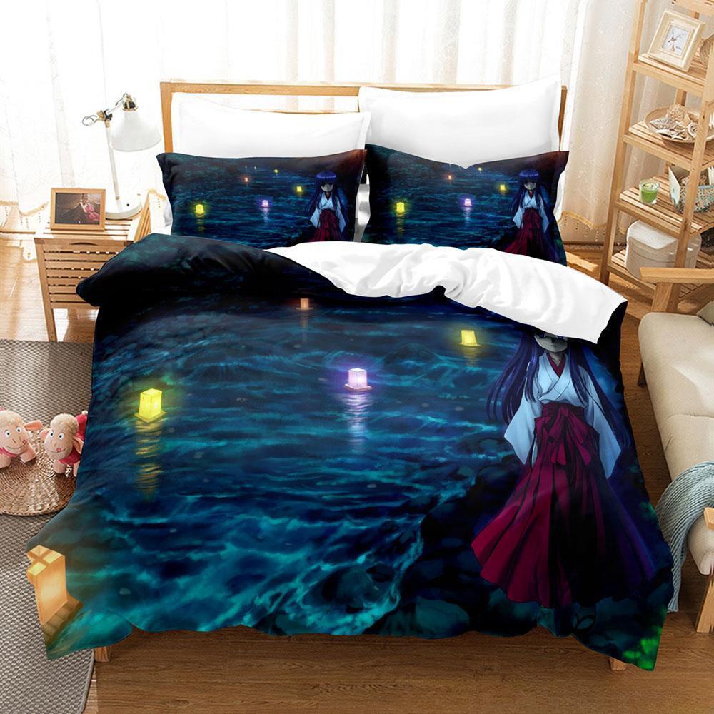 Game Higurashi When They Cry Bedding Set Single Twin Full Queen King Size Bed Set Adult Kid Bedroom Duvetcover Sets Home Textile