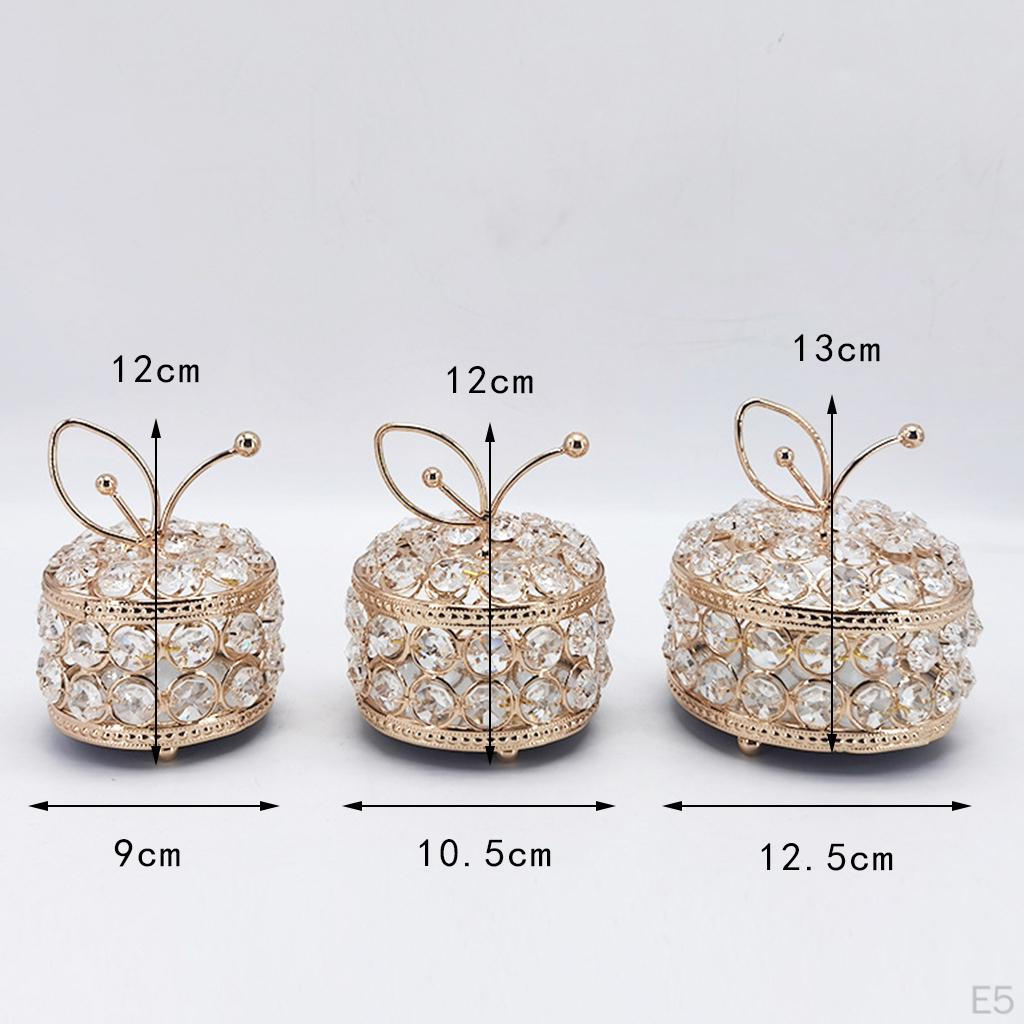 Crystal Jewelry Box / Organizer Tray Wedding Birthday Gift Luxury (Gold)