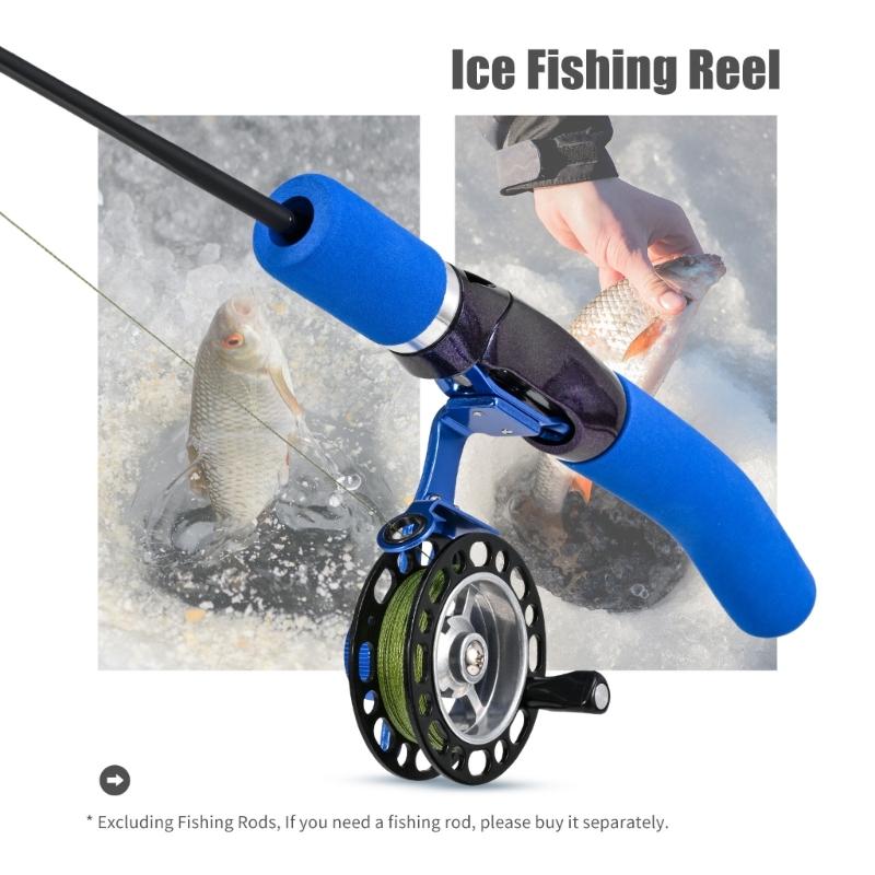 Ice Fishing Reel Large Spool Diameter Aluminum Spool Wear-Resistant Fishing Reel for Men Deep Water Fishing Equipment