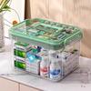 Multi-Purpose Double Layer Medicine Storage Box Large Capacity Home Emergency First Aid Kit Medical Organizer