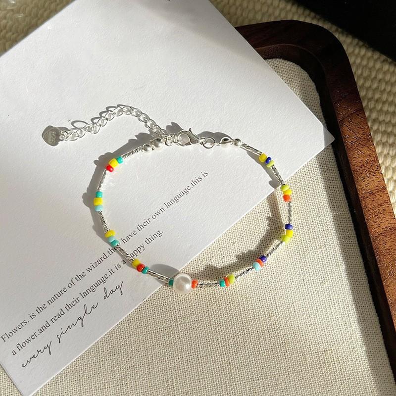 French light luxury zircon pearl broken silver bracelet, niche simple and versatile bracelet, bracelet, summer women's jewelry.