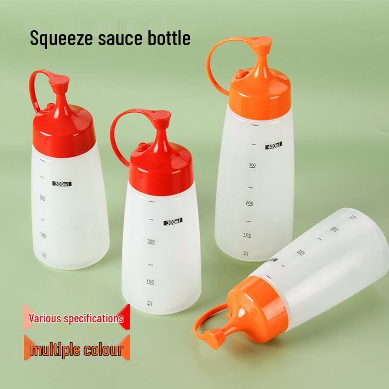 Transparent Plastic Seasoning Squeeze Bottle (180-550ml) with Pointed Mouth for Salad 180ml