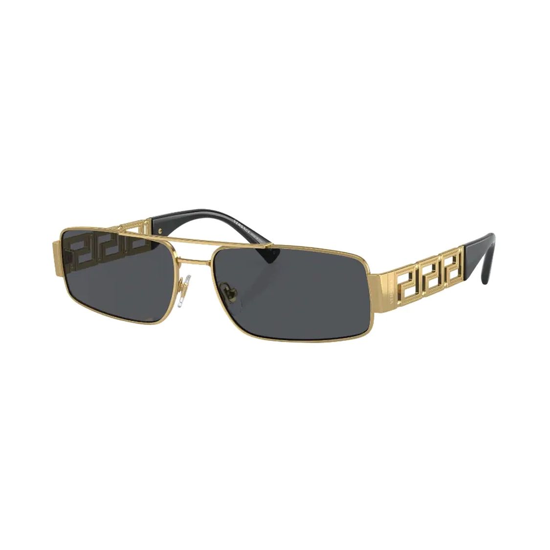 

Versace Geometric Pattern Metal Rectangular Sunglasses Unisex sunglasses Black Gold VE2257100287 Basic Packaging
