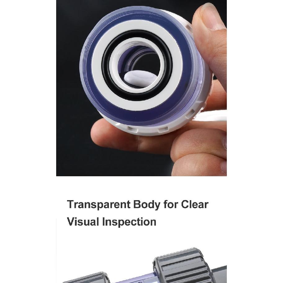 Flowcolour UPVC 25mm-32mm Gray Swing Check Valve Non-Return Flap Valve One Way Valve Fish Tank Connector Pipe Fittings