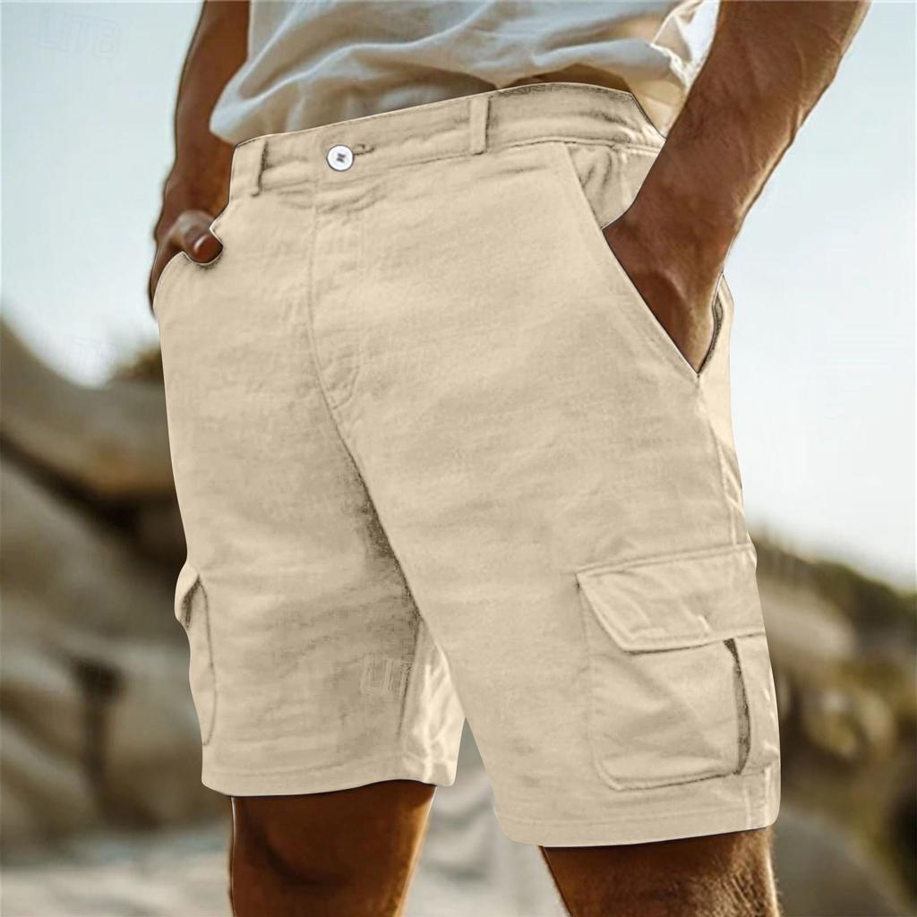 Men's Multi-pocket Work Pants Straight Five-inch Pants