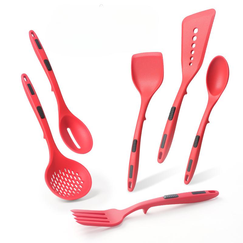 Set 6 Utensili da Cucina in Silicone Antiaderente Spatola Crema Burro Coltello Raschietto Pennello Olio Frusta Clip per Alimenti Utensili da Cucina