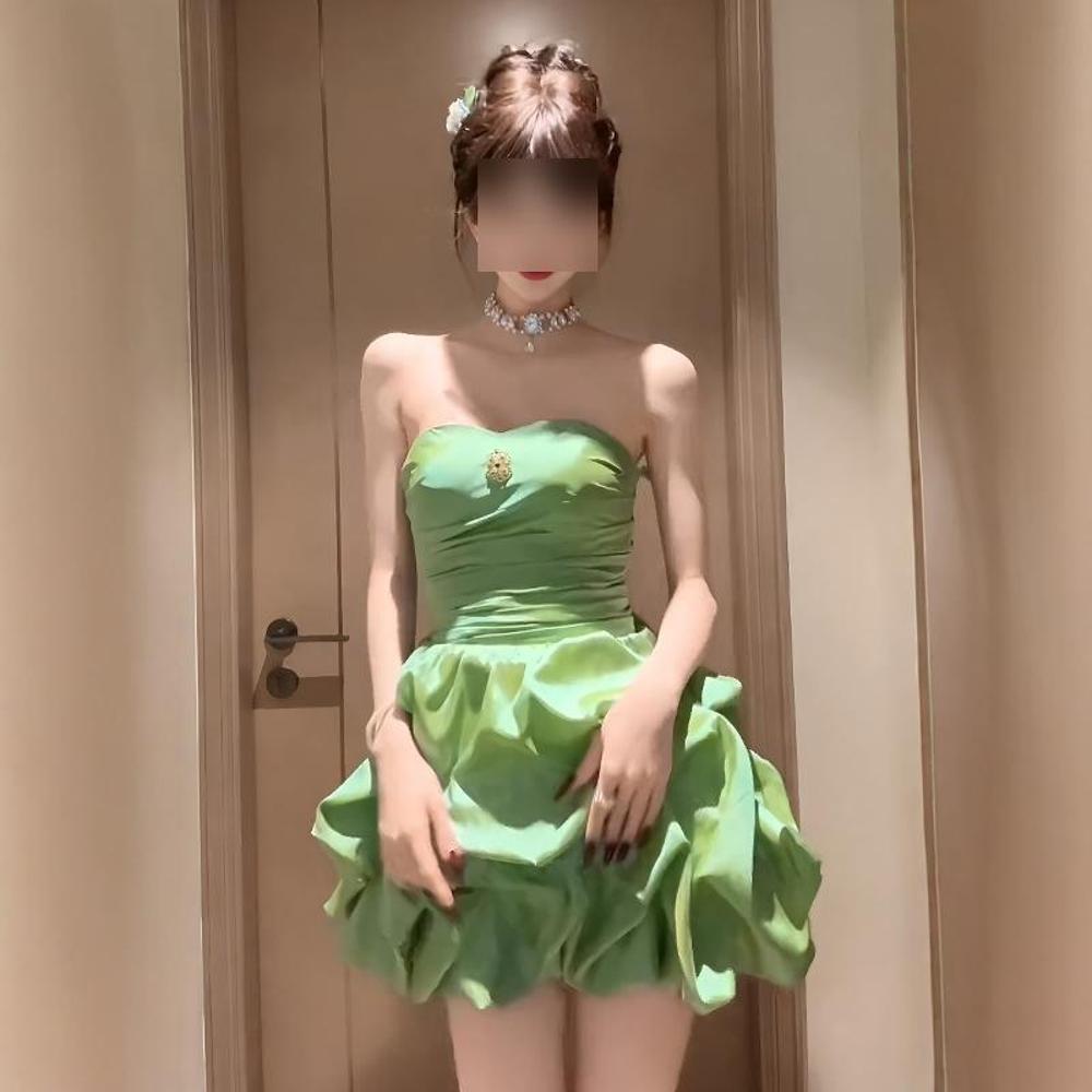 French stunning high-end exquisite dress, high-end sense, super good-looking tube top waist tutu skirt 2025 summer