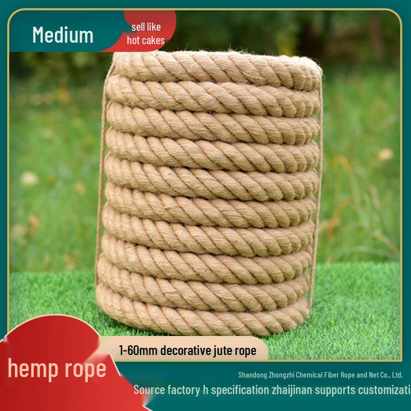 Handmade Jute Hemp Rope for DIY Crafting and Climbing Frames