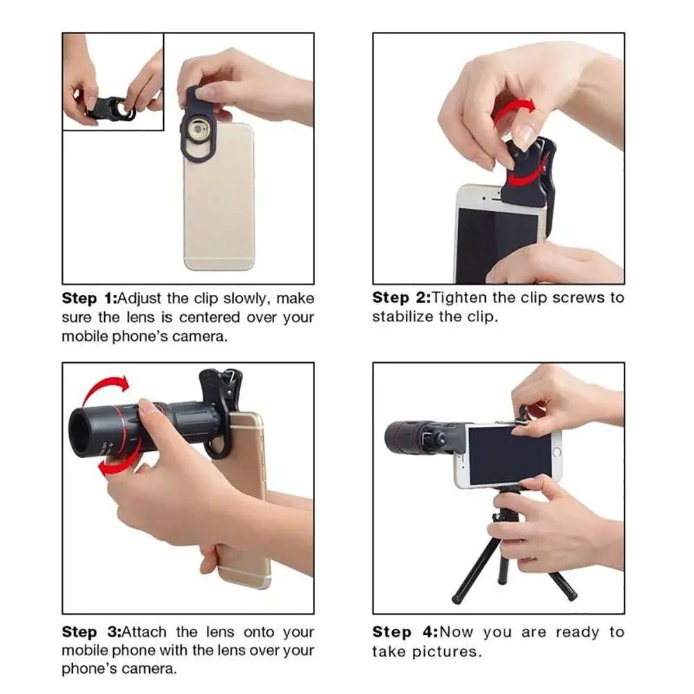 1Set New Clip-On Mobile Phone Camera Lens Zoom 18/28/36X Telephoto Lens Monocular Telescope for Camping Sports
