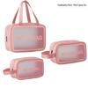 Clear PVC Waterproof Makeup & Toiletry Bag - Large Capacity Portable Organizer
