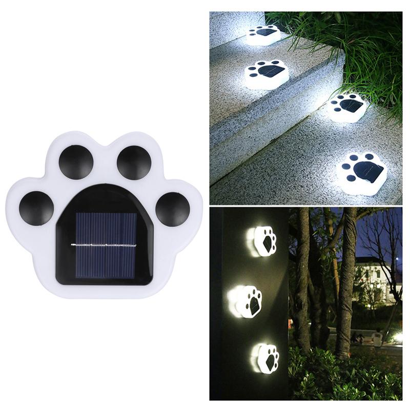 

Solar Powered Outdoor Waterproof Lawn Light Bear s Paw Shaped Cute Night Light for Lawn Pathway Garden Patio Driveway Decor