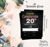 Darling Souvenir Black Birthday Invitation Card Printable Fill or Write In Blank Invites Party Supplies Pack Of 28 5 x 7