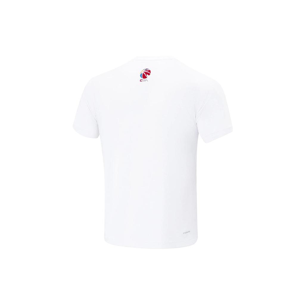 Li Ning CBA Series Professional Basketball Short Sleeve Jersey With Zhejiang Team Logo Print Men Jersey White ATST903-2