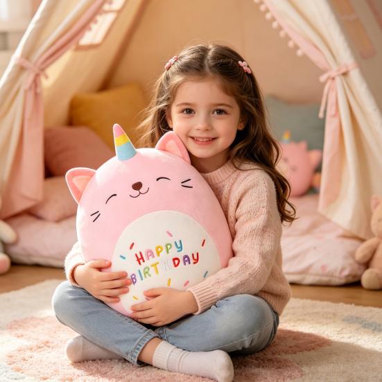 Katze Kuh Plüschtier Weiches Kuscheltier Hautfreundliches Kissen für Kinder Erwachsene Geburtstagsgeschenk für Mädchen Jungen