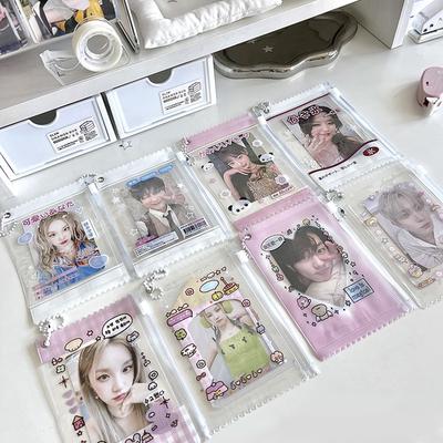 Niedliche Transparente Süßigkeitentüte 3 Zoll Kpop Kartenhüllenhalter Fotokartenhalter Kartenfolien Spielkarten Schutz