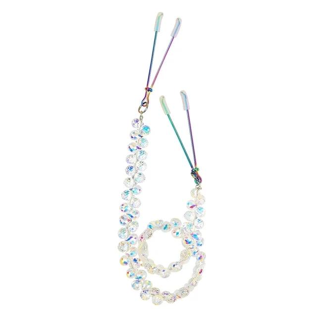 Colorful Metal Nipple Clamps With Chain Set Woman Rainbow Nipple Clips Breast Bondage Restraint Slave Fetish Female Sex Toy