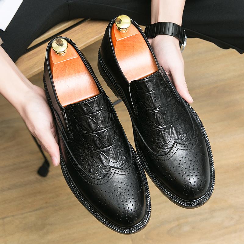 Men's Leather Casual Shoes Brand Comfortable Dress Shoes for Men Slip On Oxfords Shoes Fashion Mocassins Homme Plus Size 38-46