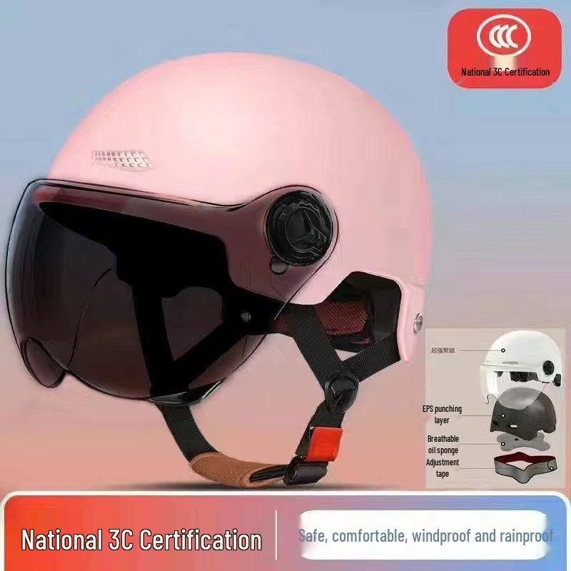 "3C Certified Warm Electric Motorcycle Helmet for Men & Women - Cold Protection for Autumn & Winter"
