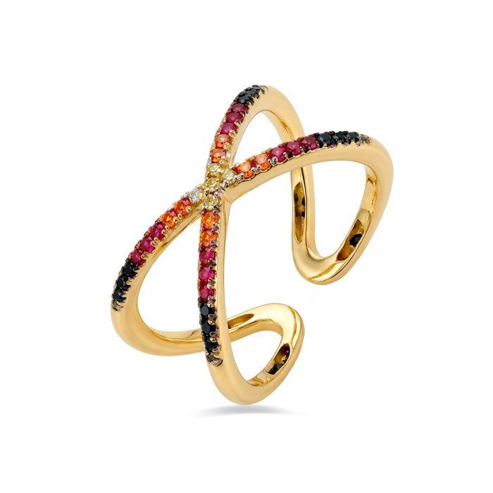 Bague - LUXENTER - Rieu - alliage métallique et zirconie - finition or jaune 18 carats - Doré