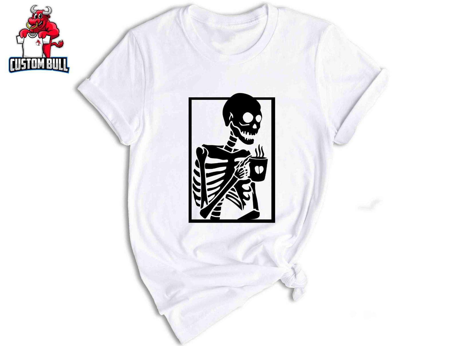 Hot Coffee Skeleton Shirt, Halloween Shirt, Skeleton Halloween, Skeleton Coffee S