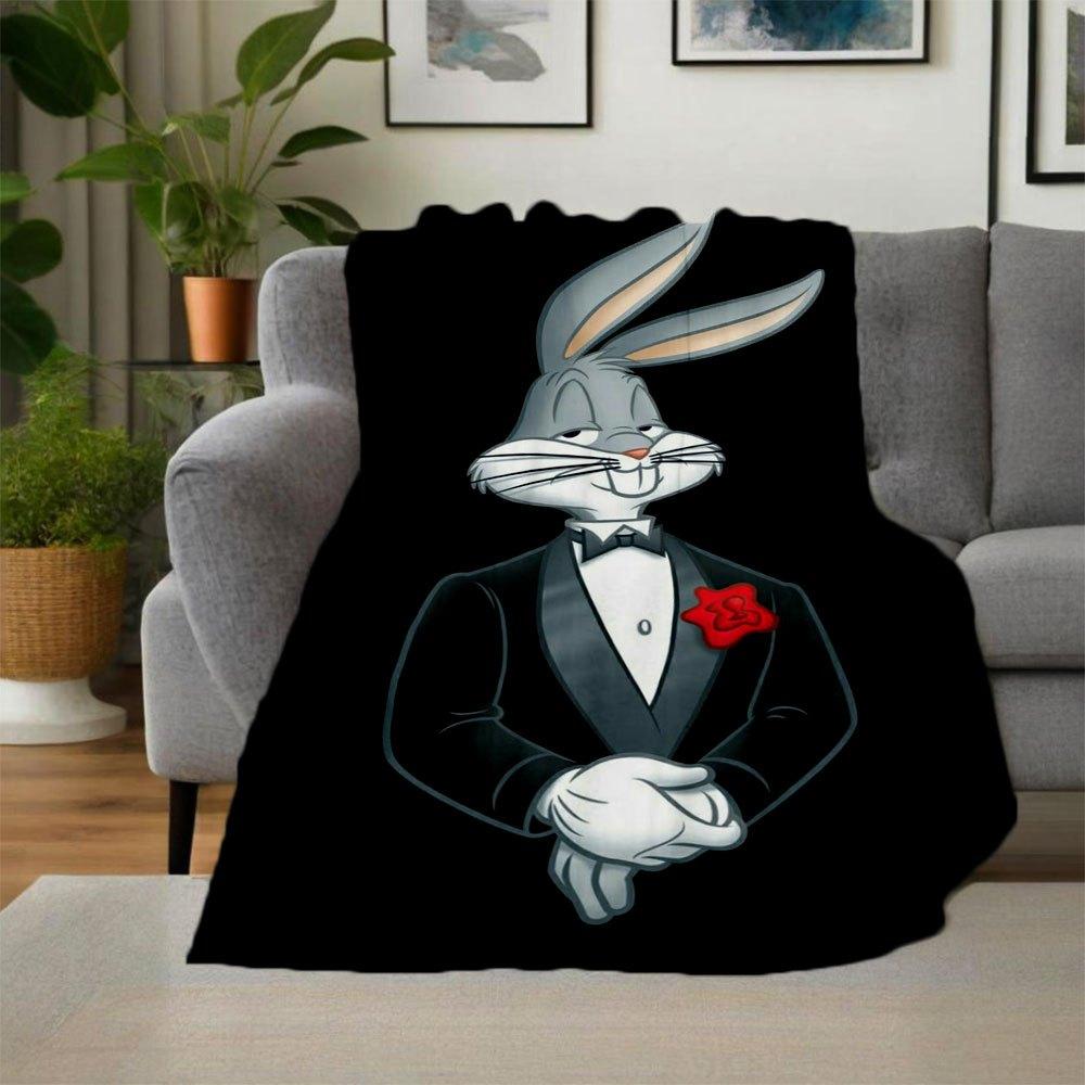 Bugs Bunny Tuxedo Costume for Men - Formal Suit with Rose Lapel PinBlanket Flannel Throw Blanket for Sofa, Bed, Travel, Camping, Office