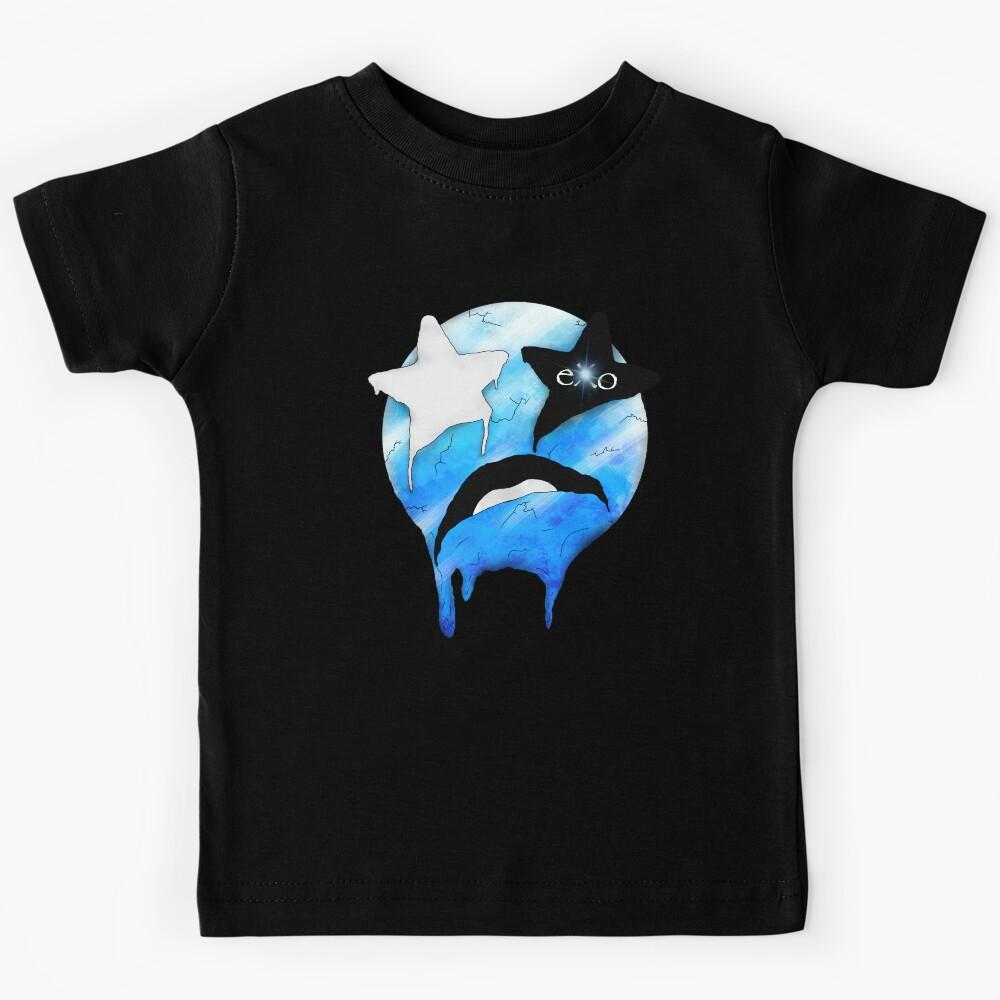Melting Ice Emoji Face (Large) - Chill Out Star-e - Blue Frozen Starry Eyed Emoji Kids T-Shirt 160