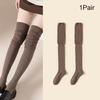 Women Thin Washable Solid Casual Long Stacked Vintage Knee-High Socks Fashion High Elasticity Outdoor Polyester Stockings 1 Pair