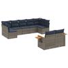 VidaXL Salon de Jardin avec Coussins 9 pcs, Canapés de Patio, Ensemble de Meubles, Mobilier de Terrasse Exterieur, Gris 3227132