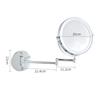 8 Inch Rechargeable Wall Mounted Bathroom Makeup Mirror with 3 Colors Lighting,Double Sided 10X Magnifying Lighted Vanity Mirror