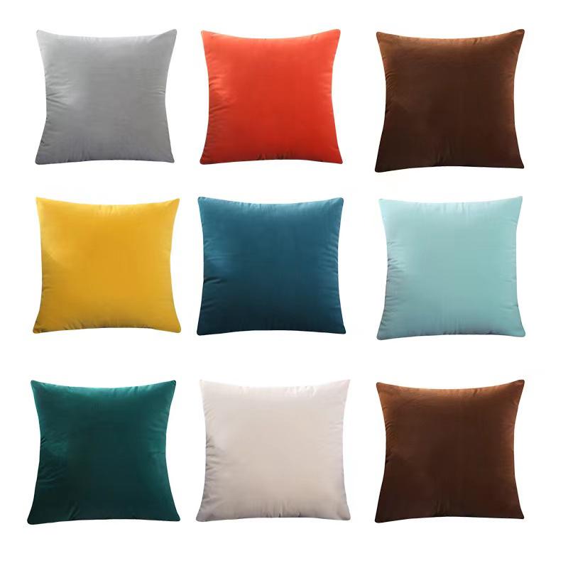 Candy Color Cushion Cover Solid Color Velvet Cushion Cover For Sofa Car Home Decorative Pillow Cover Simple Decoration 50*50cm