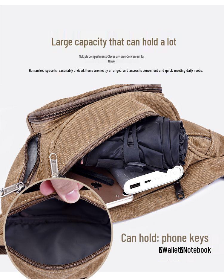 Durable Multi-layer Outdoor Waist Bag - Large Capacity for Running, Phone, Tools, and Money.