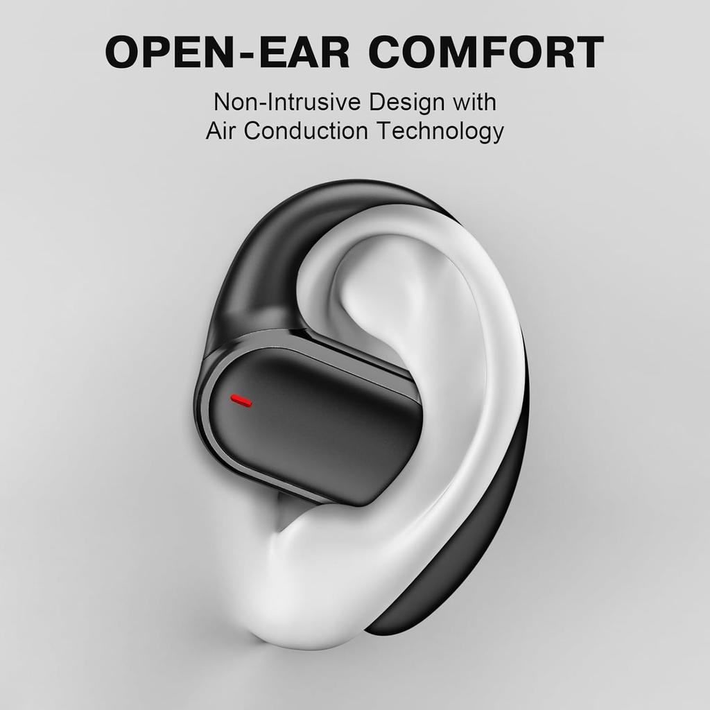 Open Ear Bluetooth 5.4 Kopfhörer LED-Anzeige Stereo-Sound Kabellose Ohrhörer Ohrbügel mit Mikrofon Wasserdichte Ohrhörer für Workout Laufen