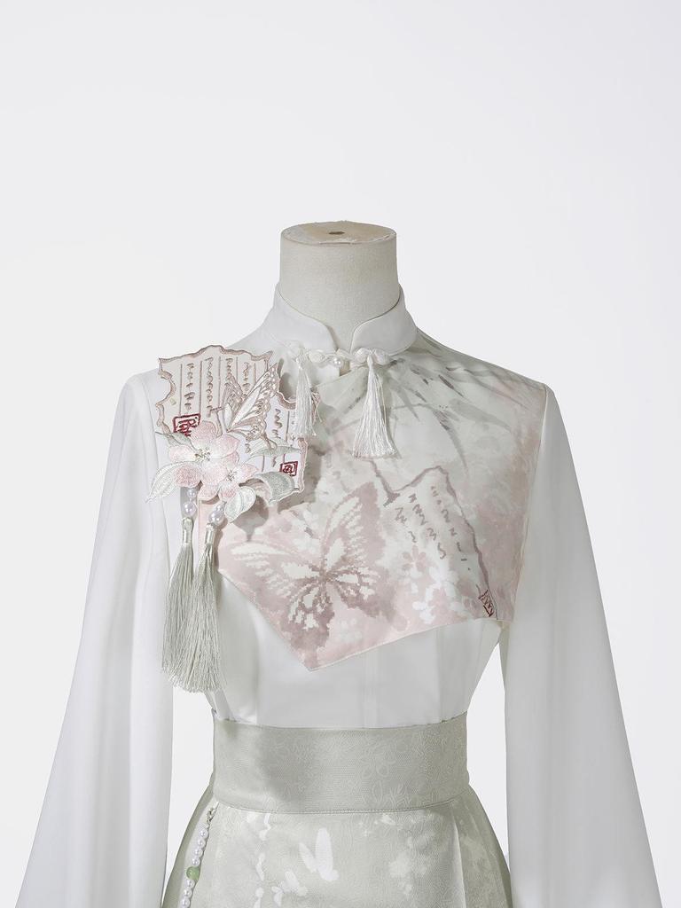 Yi Meng Ge Originales Feenhaftes Hanfu Damen Set: Oberteil und Rock im chinesischen Stil