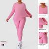 Plus Size Yoga & Running Set: Long Sleeve Top & Tight Pants for Women