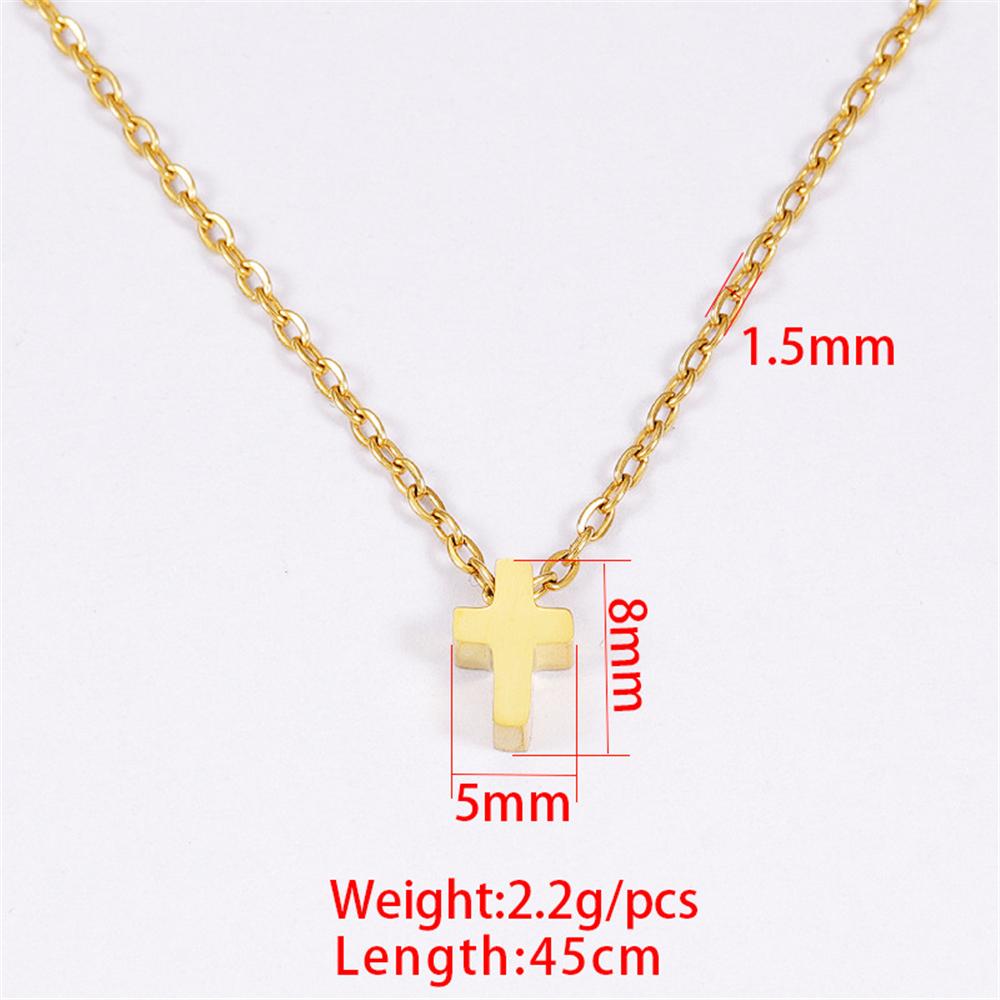 Gold Cross Necklace For Women Gold Color Stainless Steel Fashion Female Small Jesus Cross Pendant Jewelry