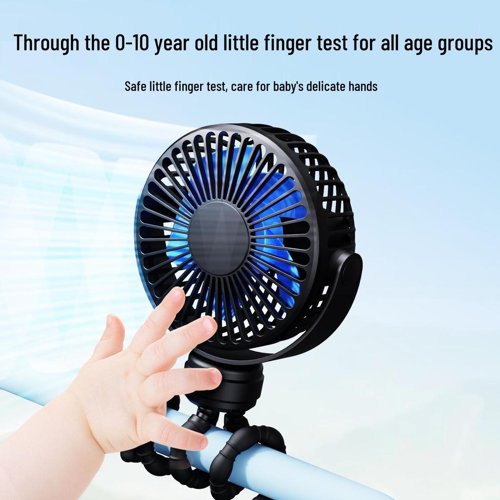 3-in-1 USB Mini Fan: Stroller, Desktop, Handheld, Hanging, 2000-5000mAh