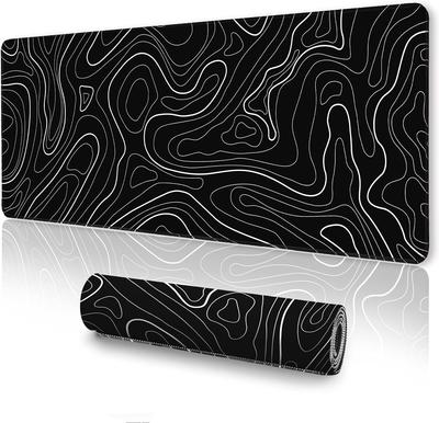 Gaming Mouse Pad Large Keyboard Pad Keyboard and Mouse Pad 31.5 X 11.8in Desk Mat Topographic Mouse Pad for Office Home