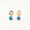 Schweizer Blautopas Edelstein 925 Sterling Silber Schmuck Stern & Mond Ohrstecker 0,8" Geschenk EE-141-14