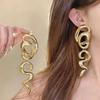 Silver Needle High-End Geometric Metal Stud Earrings for Women - Unique and Stylish Design
